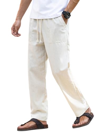 THE FEBZA Men's Casual Trousers, Regular Fit Straight Chinos