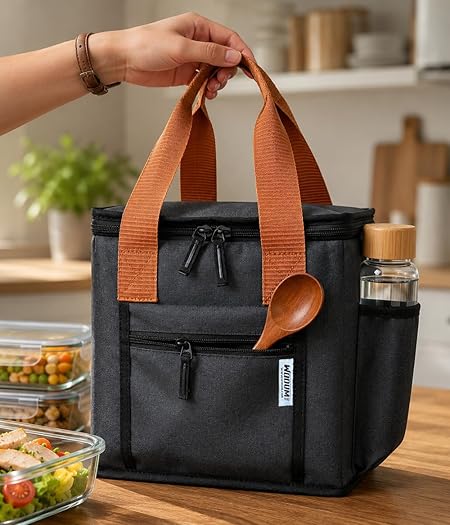 Wooum Thermal Insulated Lunch Bag for Office Men Women Kids, 9L Tiffin