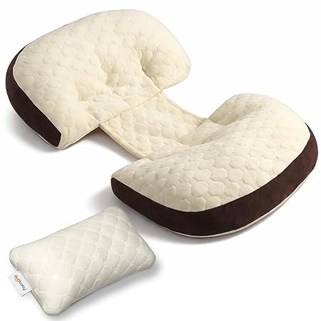 OYO BABY Adjustable H-Shape Pregnancy Support Pillow, Velcro-Fit Back & Belly Support for Side Sleeping, Relieves Waist, Hip & Back Pain