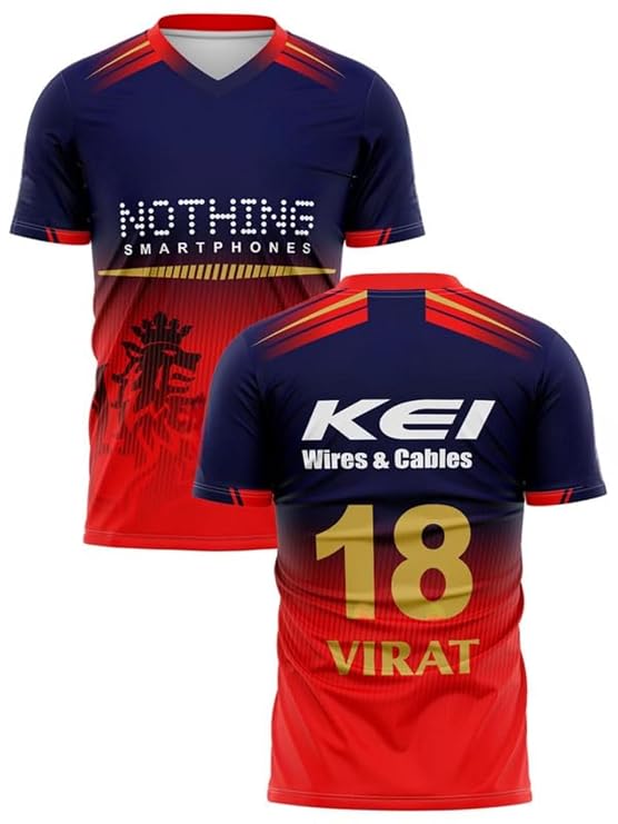 Sports Latest Cricket Official RCCBB Virat 18 New Jersey 2026 T-Shirt (Kids)