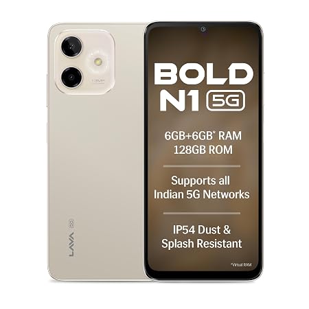 Lava Bold N1 5G, 6GB RAM, 128GB Storage