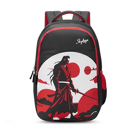 Skybags Kyro 28 Liters Premium Polyester Fabric School Backpack for Kids with Multiple Compartments and Adjustable Strap - Boys & Girls (Red)