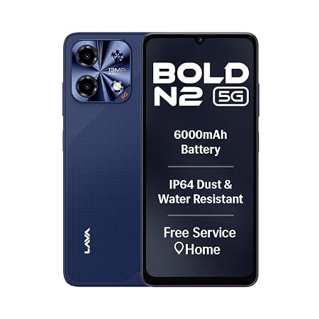 Lava Bold N2 5G (Billionaire Blue, 4GB RAM, 64GB Storage) | 6000 mAh Super Battery | Octacore Ultrafast Processor | Bigg