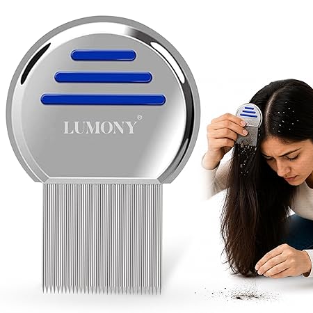 LUMONY® Lice Comb For Women And Kids Stainless Steel Lice Terminator Fine Egg Nit Lice Egg Removal Comb For Women and Men