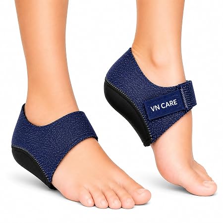 Vn care Heel Protector Pads for Pain Relief for Men & Women | Silicone Gel Heel Pads for Plantar Fasciitis, Heel Pain & Heel Spur | Orthotic Heel Cushion Support, Soft & Reusable Heel Protectors (1 Pair) Blue