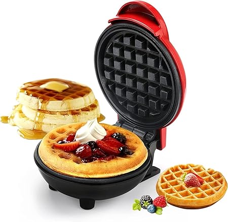 Mini Waffle Maker Machine 3 In 1 Waffle Iron Home Appliances Kitchen Easy To Clean, 4 Inch, Perfect For Breakfast,Desser