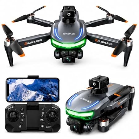 Drone with Dual 4K Camera for Adults, WiFi FPV RC Quadcopter with Camera, Live Video, Altitude Hold, 360° Flip, Headless